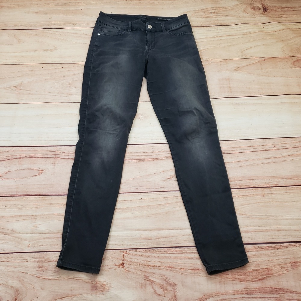 GUESS Jeans Womens 26 Black Tailored Power Skinny Dark‎ Wash Denim Pants Ladies
